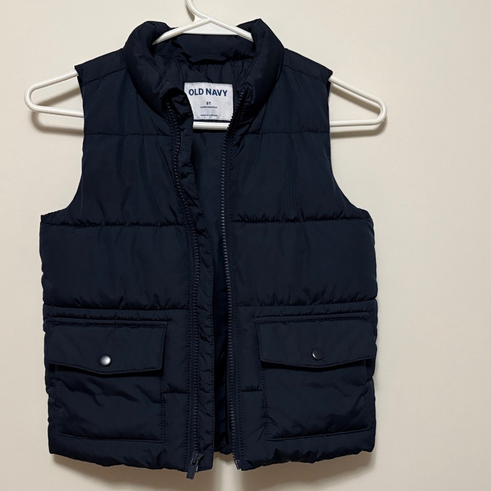 Old Navy Dark Blue Quilted Puffer Vest